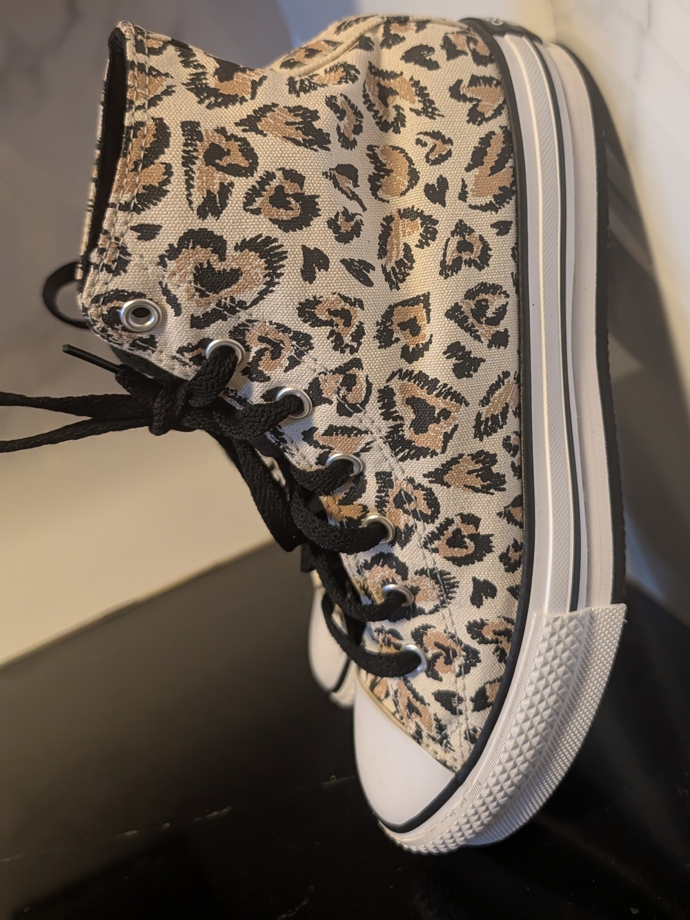 Chuck Taylor All Star EVA Lift Platform High GS  'Leopard' Sneakers Size 6 - Picture 8 of 12